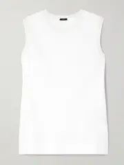 [Joseph] Joseph - Cotton-jersey Tank Top - Ivory - large large Ivory