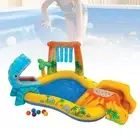 Inflatable Play Center, Inflatable Kiddie Pool, Playhouse with Slide Swim Pool