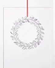 Holiday Lane Shimmer and Light Iron Leaves & Jewels Wreath Wall Decoration,