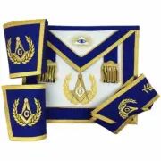 Blue Lodge Master Mason Apron Set Apron,Collar gauntlets Cuffs