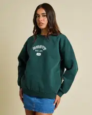 [Rusty] Rusty Women's College Dropout Crewneck Sweatshirt in Green Gables Size 12 12 Green Gables
