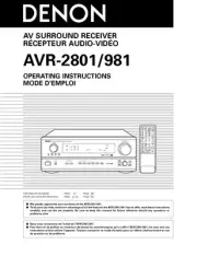 Denon AVR-2801 AV Receiver Owners Manual