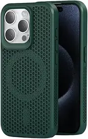 Jarttarn Magnetic Case Compatible with iPhone 16 Pro Max 5G, [Support Wireless Charging] Heat Dissipation & Breathable Drop-Proof Phone Cover (Green)