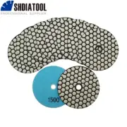 7pcs 4"/100mm #1500 Dry Diamond Polishing Pads Sanding Grinding Discs for Stone