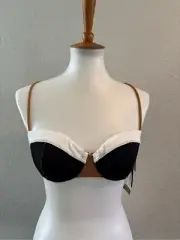 NWT Vix Paula Hermanny Firenze block print black/tan/white bikini XS/M