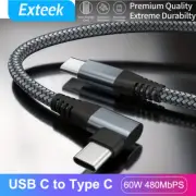 Angle USB Type C to USB-C Cable FOR QC3.0 60W PD Fast Charge Charging Data Cord