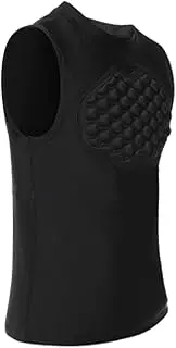 [Generic] Padded Youth Football Jersey, Football Rib Protector - Padded Compression Shirt and Vest for Kids and | Paintball Baseball Compression, Padded Chest Protector for Football Baseball Sports