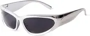 [ADE WU] Wrap Around Fashion Sunglasses for Women Men Trendy y2k Swift Oval Sun Glasses Goggles Futuristic Shades