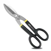 Tin Snips 12 Inch Flat Blade Metal Cutters Straight Shears Heavy Duty Drop Fo...