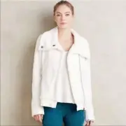 Anthropologie Pure + Good Size L Snowfall Sherpa Jacket Full Zip Sweater Chunky