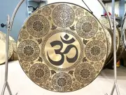 OM mantra Flower of life Gong -Scared Geometry -Extra Large Gongs - Chau Gongs