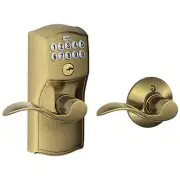 Schlage Camelot Keypad Entry with Auto-Lock Door Lever Set w Interior Lever