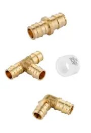 EFIELD 130PCS 1/2" PEX Expansion Brass Fittings:Elbow, Coupler, Tee ,Rings