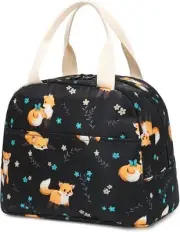 Leopard Insulated Lunch Bag for Women Grils, Reusable Tote Lunch Box for Work