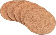uxcell Coconut Fiber Mulch Ring Mat 8 Inch, 5 Pack Thick Round Coco Coir Tree Protector Root Soil Cover for Indoor Outdoor Potted Plants