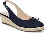 [Coutgo] Womens Closed Toe Espadrilles Wedges Shoes Platform Slingback Mid Low Heel Canvas Bow Dress Sandals
