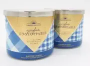 (2) Bath & Body Works Blue GINGHAM UNSTOPPABLE LTD 3-Wick Candle 14.5oz