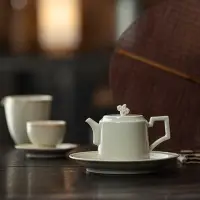 在飛比找蝦皮購物優惠-｛高品質茶具精選｝曉飲 復古中式定窯小茶壺套裝陶瓷泡茶壺單壺