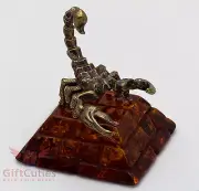 Solid Brass Amber Figurine of Scorpion King Scorpio Astrological sign IronWork