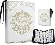 FUNDIARY Holder Binder for Zelda Tears of the Kingdom Amiibo Cards, Mini Amiibo Card Case, NFC Game Card Binder Album with Sleeves, EAV Mini Amiibo Cards Holder with Hand Straps - 300 Slots