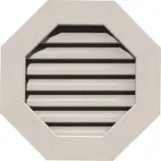 Ekena Millwork Gable Vent n' Louver 21" Western Smooth Octagon Primed Wood Cedar