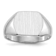 14k White Gold 10.0x12.0mm Closed Back Signet Ring