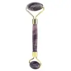 Natural Amethyst Double Head Jade Stone Roller & Guasha Scrapping Plate Face XAT
