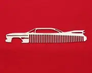59 Cadillac Coupe Deville Brushed Stainless Steel Trim Beard Hair Mustache Comb