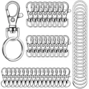 110PCS Premium Swivel Snap Hooks with Key Rings, Metal Swivel Lobster Claw Cl...