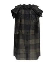 Sacai Classic Collar Checked Mini Dress 1,2,JP1 Black