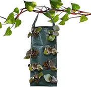 Plant Grow Bags,Fabric Planter - Space Saving Vertical 8-Hole Breathable Baskets Pot Gardening for Planting Down Fence Outdoor Garden