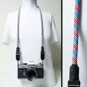 Red, White & Blue Climbing Rope Camera Neck Strap w/ 2x Peak Design Anchors