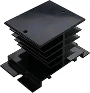 HAODEE SSR Aluminum Heat Sink 25A 30A Silver Tone Solid State Relay HeatSink Radiator for Single Phase (Size : Black Radiator)