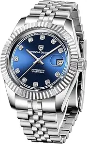 [TAYSHILEY] Pagani Design Automatic Men's Watch, Luxury Stainless Steel Waterproof Wristwatch, NH35A Movement, 42mm Case, Synthetic Sapphire Crystal, Casual/Dress Diamond Watch for Men