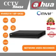 NVR5216 Dahua 4K 16CH 12MP 16PoE Ports HDD 6TB Network Video Recorder