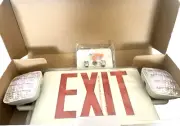 LFI Lights | Micro Red LED Exit Sign Emergency Light Combo