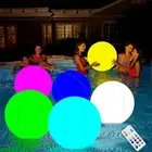 1x Light Up Beach Ball 16 Color LED Glow Ball Inflatable Pool Toy Remote Control