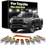 8Pcs LED Interior Dome Map Light Kit, for Toyota Hilux 2016 2017 2018 2019 2020 2021 2022 2023 2024 Car Accessories