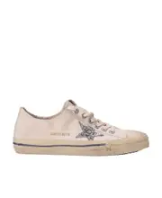 Golden Goose Deluxe Brand V-Star Glittered Sneakers 36 Gray