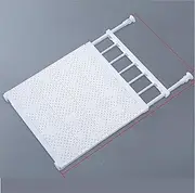 Wardrobe Segmented Layered Rack Nail-Free Retractable Built-in Rack Household Storage Rack (Color : White, Size : Length 53-90cm Wide 30cm)