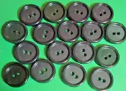 (17) VINTAGE 3/4" TEXTURED BLACK PLASTIC 2-HOLE #37? COLT BUTTONS NEW-K242