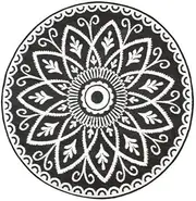 Benaras 180cm Round Plastic mats Rugs Reversible and Recycled for Home, Patio, Backyard, Deck, Picnic, Beach, Trailer, Camping