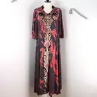 New Soft Surroundings Women's 6 Epiphany Mauve Cheetah Boho Kaftan Maxi Dress