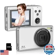 FHD 1080P Compact Digital Camera with 16X Zoom, 2.8" Screen, Anti-Shake, 56MP