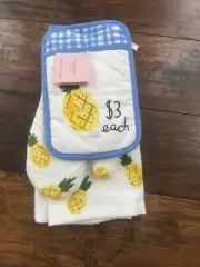 Kate Spade three-piece oven mitt kitchen set Towel pineapple