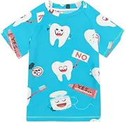 [ODAWA] Kids Swim Shirt Light Green Marble Short Sleeve UPF+ 50 Sun Shirt Surfing Beach Shirts Size 3T-12T