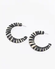 Multi Colour Wrapped Hoop Earrings