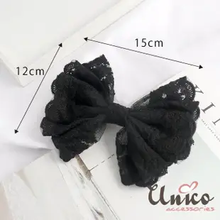 【UNICO】揚青同款超仙蕾絲蝴蝶結髮夾(聖誕/髮飾)