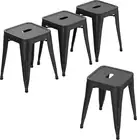 Industrial Metal Barstools Classroom Stools Short Stools [Set of 4] Stackable fo