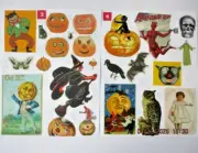 24 JUNK JOURNAL Fussy Cut Vintage Halloween Images, EPHEMERA, WITCHES, CAT